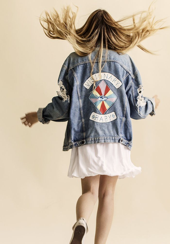 Visionary Baby Vintage Levis Jacket Hand painted One piece ΡΟΥΧΑ