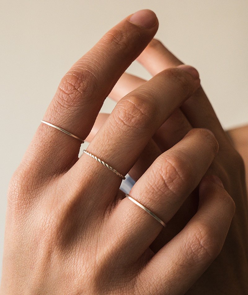 Minimalist Set Of 3 Rings - Silver925 - ΚΟΣΜΗΜΑΤΑ