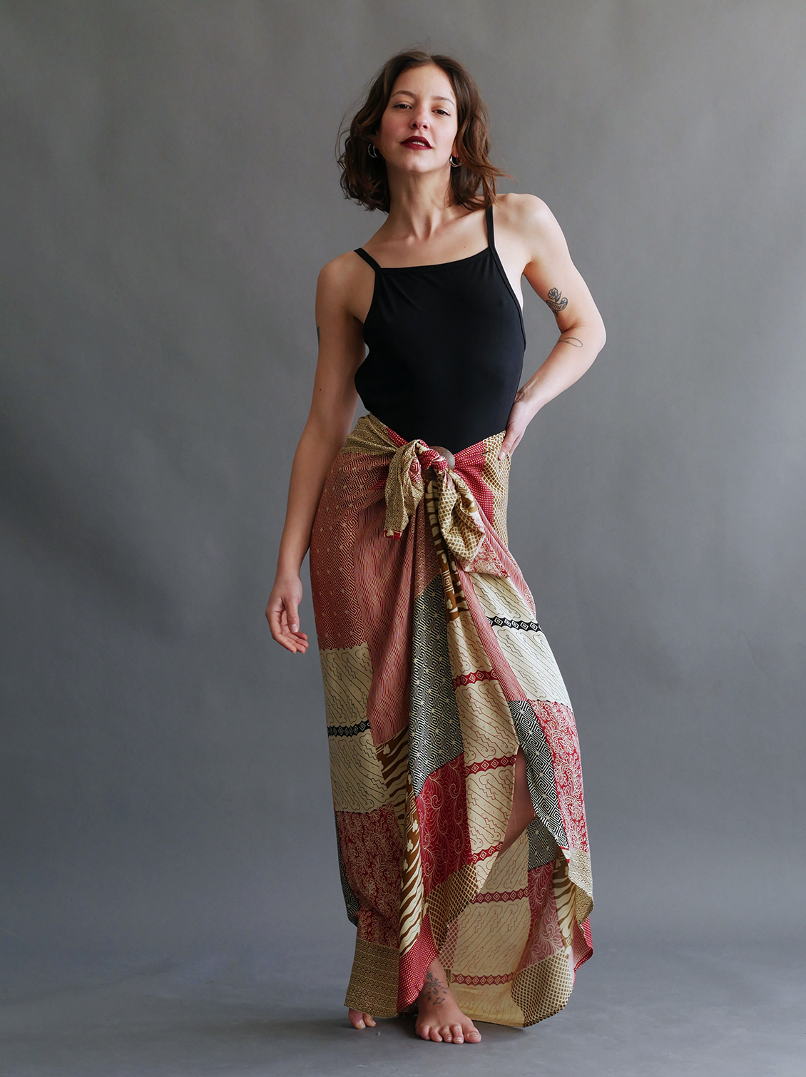 tie waist sarong skirt