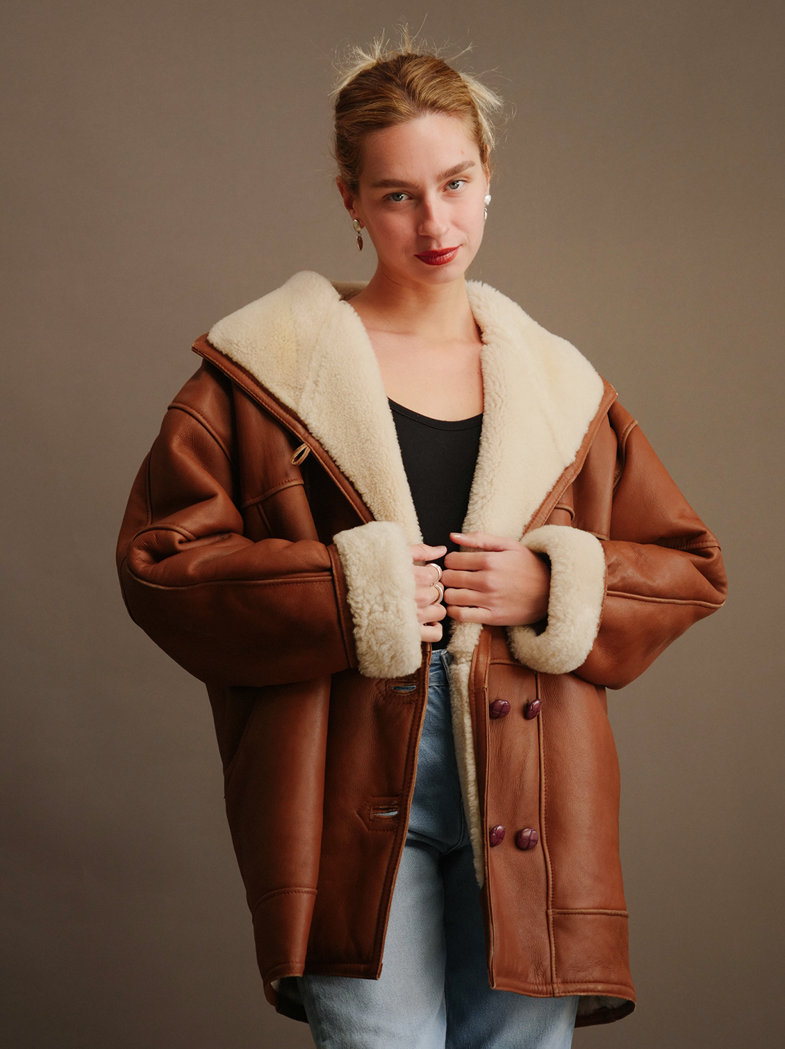 Vintage Leather & Shearling Jacket - CLOTHING