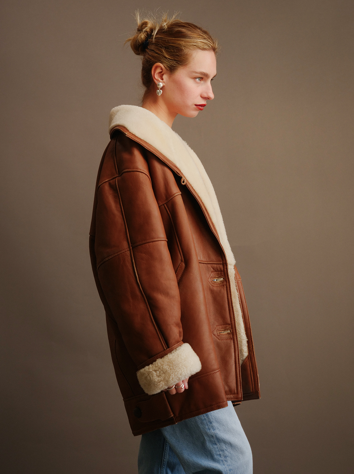 Vintage Leather & Shearling Jacket - CLOTHING