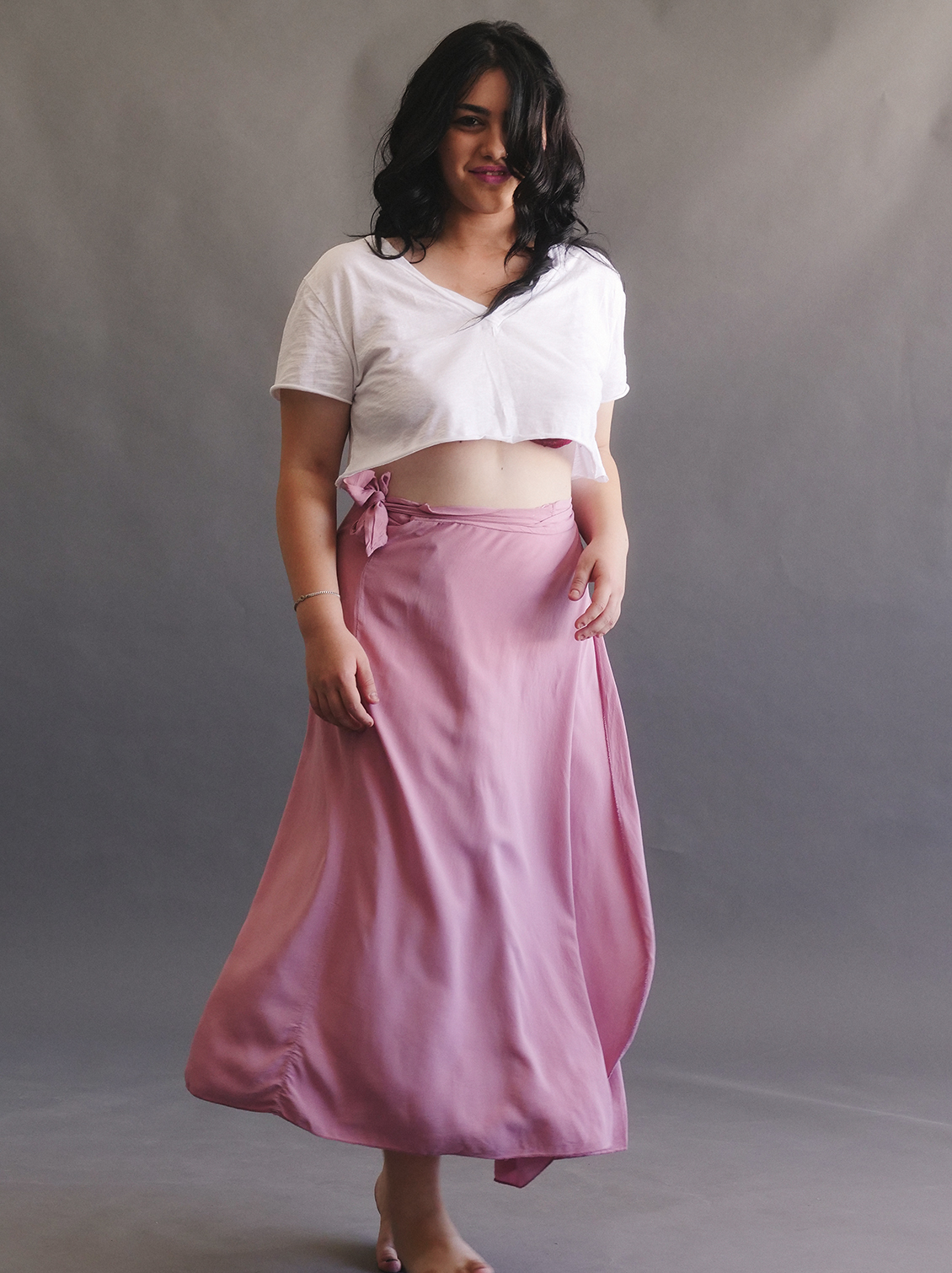 Alanis Rose Curved Skirt - ΡΟΥΧΑ